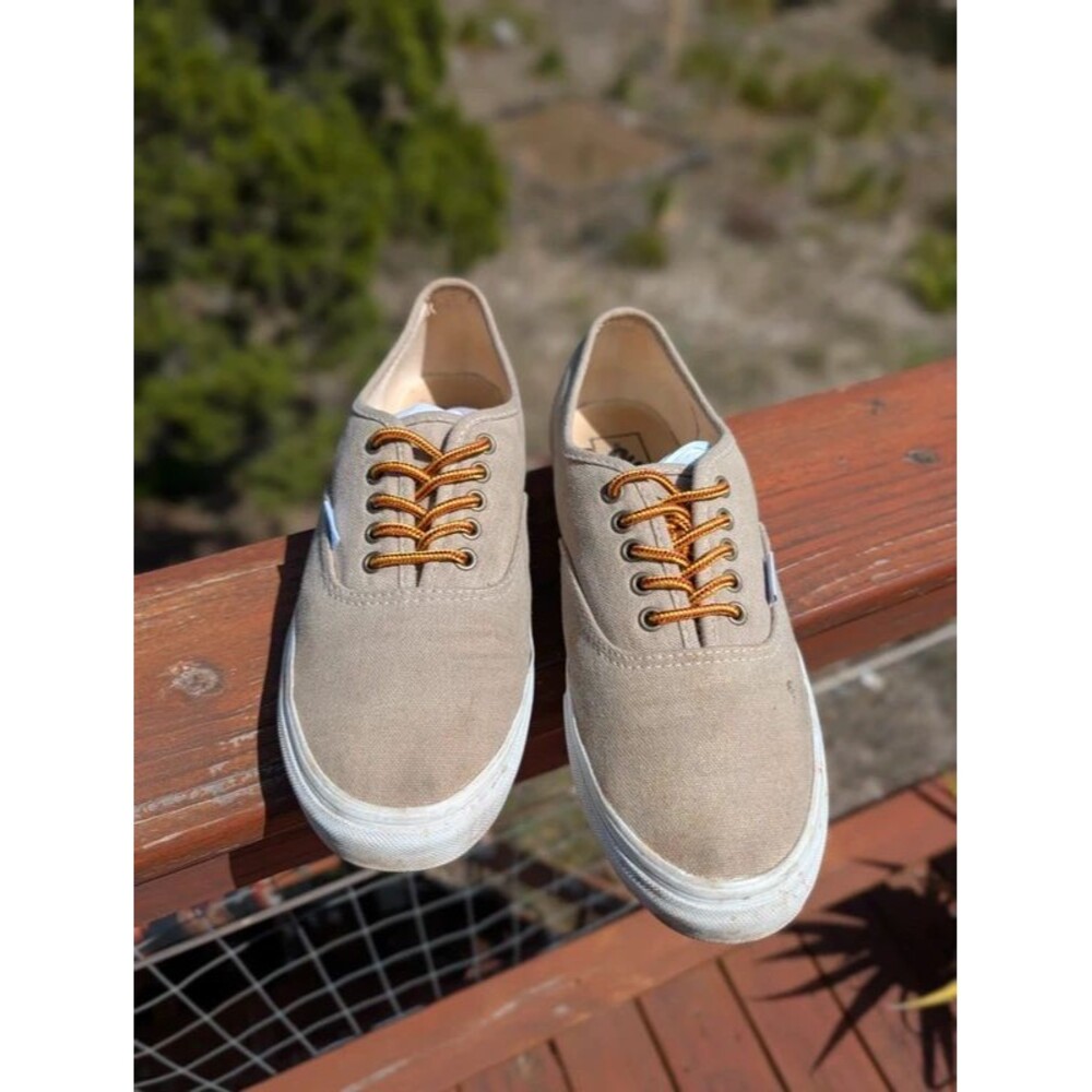 Vans shoes lace beige canvas women's 9.5 mens 8
